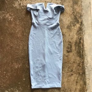 Off the shoulder midi body on dress